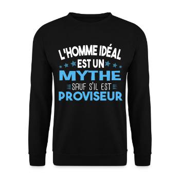 Proviseur Homme Cadeau Métier Ecole Collège Humour - Sweat-shirt Unisexe - noir - Devant - Alina (178cm) & Michal (187cm)