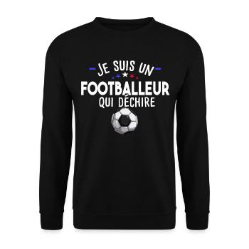 Footballeur football foot footballeuse sport - Sweat-shirt Unisexe - noir - Devant - Alina (178cm) & Michal (187cm)