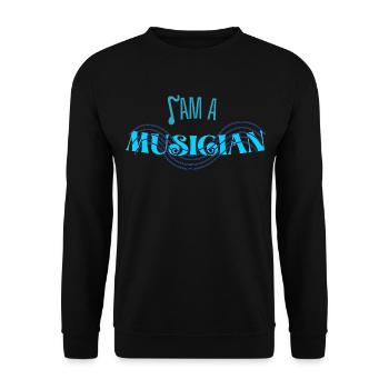 Ich bin Musiker, Noten - Unisex Pullover - Schwarz - Vorne - Alina (178cm) & Michal (187cm)