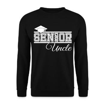 Senior 2023 Uncle Proud Uncle of Graduated - Unisex Sweatshirt - black - Front - Alina (178cm) & Michal (187cm)