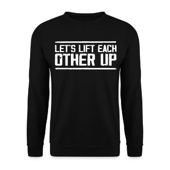 Let's Lift Each Other Up Positive Workout Gym - Sweat-shirt Unisexe - noir - Devant - Alina (178cm) & Michal (187cm)