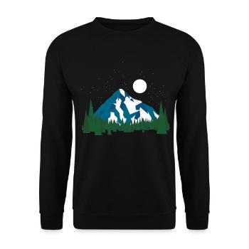 Origami Natur - Unisex Pullover - Schwarz - Vorne - Alina (178cm) & Michal (187cm)
