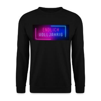 Endlich 18 volljährig 5 - Unisex Pullover - Schwarz - Vorne - Alina (178cm) & Michal (187cm)