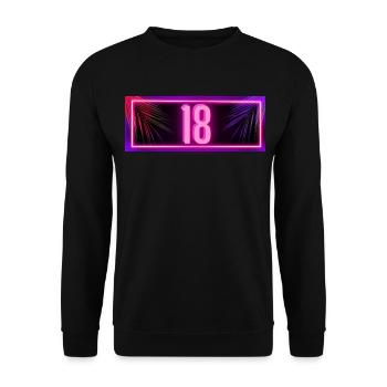 Finally 18 of legal age 18 NEON pink - Unisex Sweatshirt - black - Front - Alina (178cm) & Michal (187cm)