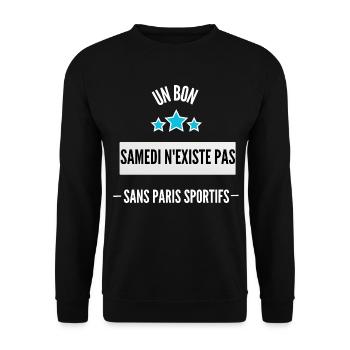 Un samedi sans paris sportifs n'existe pas - Sweat-shirt Unisexe - noir - Devant - Alina (178cm) & Michal (187cm)