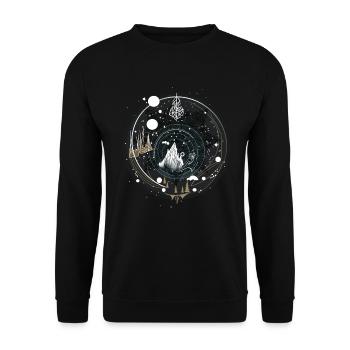 Starry Night Peaks - Unisex Sweatshirt - black - Front - Alina (178cm) & Michal (187cm)