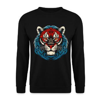 Tiger Emblem - Unisex Pullover - Schwarz - Vorne - Alina (178cm) & Michal (187cm)