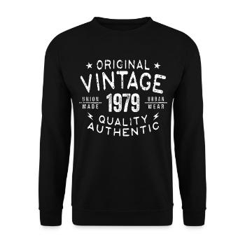 1979 Geburtstag 1979 Jahrgang 1979 Geburtstag - Unisex Pullover - Schwarz - Vorne - Alina (178cm) & Michal (187cm)