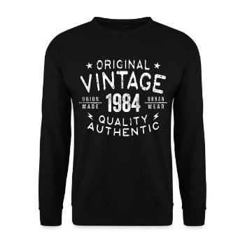 1984 Geburtstag 1984 Jahrgang 1984 Geburtstag - Unisex Pullover - Schwarz - Vorne - Alina (178cm) & Michal (187cm)