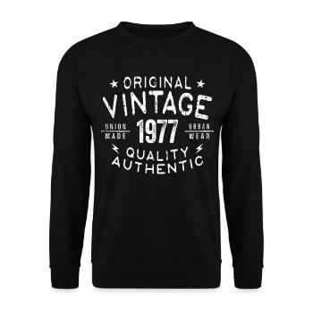 1977 Birthday 1977 Vintage 1977 Birthday - Unisex Sweatshirt - black - Front - Alina (178cm) & Michal (187cm)