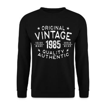 1985 Geburtstag 1985 Jahrgang 1985 Geburtstag - Unisex Pullover - Schwarz - Vorne - Alina (178cm) & Michal (187cm)