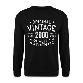 2000 Birthday 2000 Vintage 2000 Birthday - Unisex Sweatshirt - black - Front - Alina (178cm) & Michal (187cm)