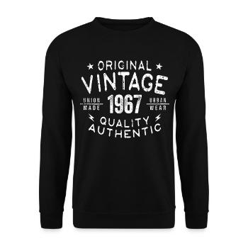 1967 Birthday 1967 Vintage 1967 Birthday - Unisex Sweatshirt - black - Front - Alina (178cm) & Michal (187cm)