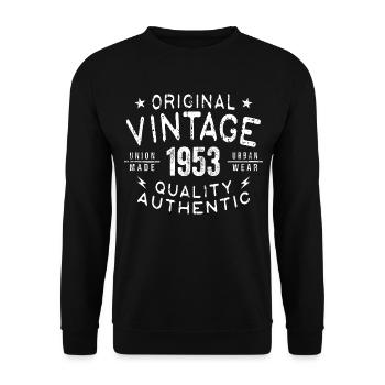 1953 Geburtstag 1953 Jahrgang 1953 Geburtstag - Unisex Pullover - Schwarz - Vorne - Alina (178cm) & Michal (187cm)