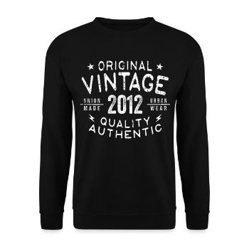 2012 Birthday 2012 Vintage 2012 Birthday - Unisex Sweatshirt - black - Front - Alina (178cm) & Michal (187cm)