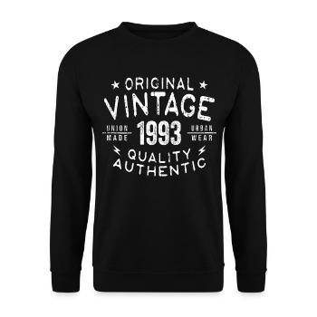 1993 Birthday 1993 Vintage 1993 Birthday - Unisex Sweatshirt - black - Front - Alina (178cm) & Michal (187cm)