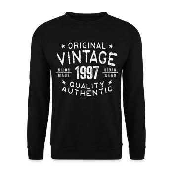 1997 Birthday 1997 Vintage 1997 Birthday - Unisex Sweatshirt - black - Front - Alina (178cm) & Michal (187cm)