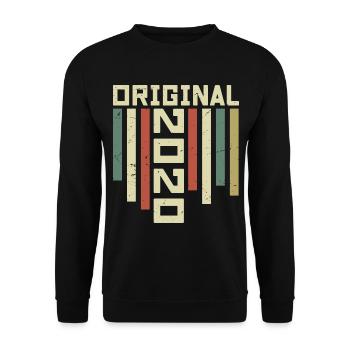 2020 Retro Gift 2020 4 Year Old Birthday Gift - Unisex Sweatshirt - black - Front - Alina (178cm) & Michal (187cm)