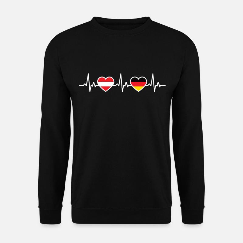 Austria Germany Heartbeat Austrians - Unisex Sweatshirt - black