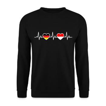 Indonésie Allemagne Heartbeat Indonésien - Sweat-shirt Unisexe - noir - Devant - Alina (178cm) & Michal (187cm)