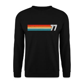 Retro 1977 t-shirt 77 vintage 1977 - Unisex Sweatshirt - black - Front - Alina (178cm) & Michal (187cm)