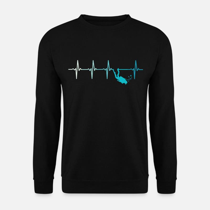Diving Heartbeat Retro Diver - Unisex Sweatshirt - black