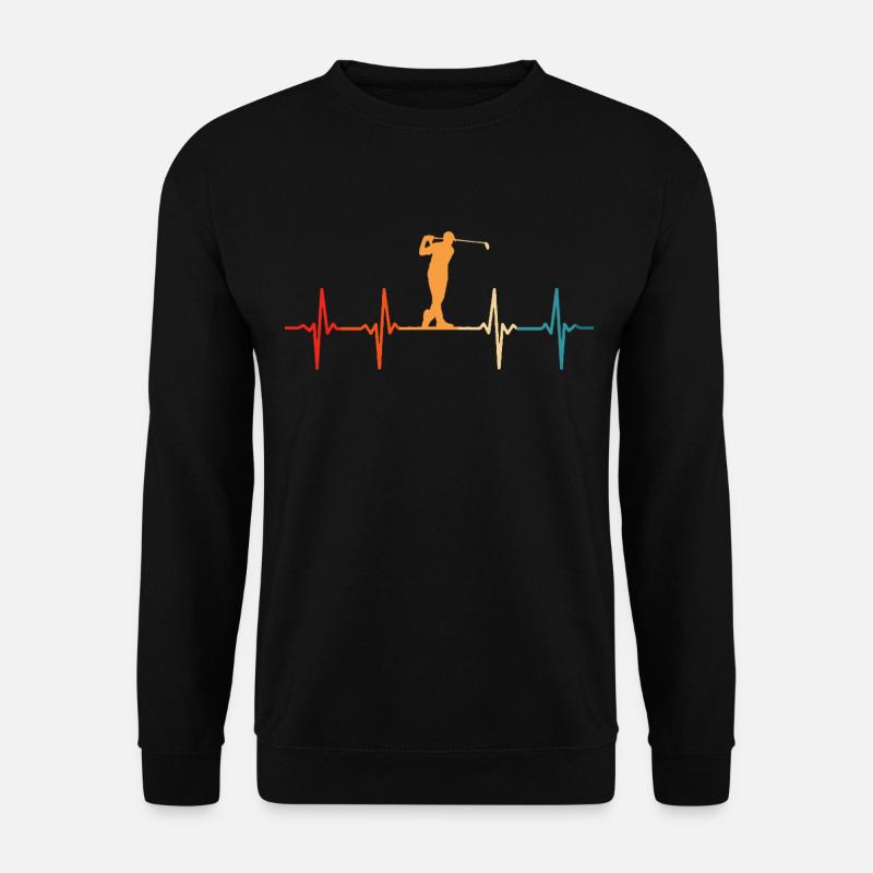 Retro Golf Golfen Herzchlag Golfer - Unisex Pullover - Schwarz