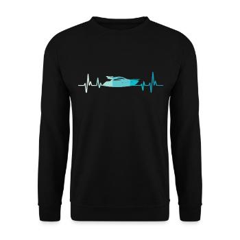 Boot herzschlag Retro Yacht kapitän - Unisex Pullover - Schwarz - Vorne - Alina (178cm) & Michal (187cm)