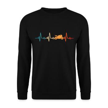 Motorradfahrer retro biker motorrad - Unisex Pullover - Schwarz - Vorne - Alina (178cm) & Michal (187cm)