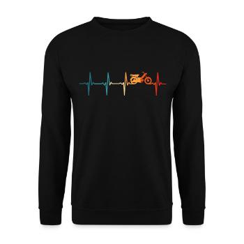 Moped moped scooter heartbeat moped moped driver - Unisex Sweatshirt - black - Front - Alina (178cm) & Michal (187cm)