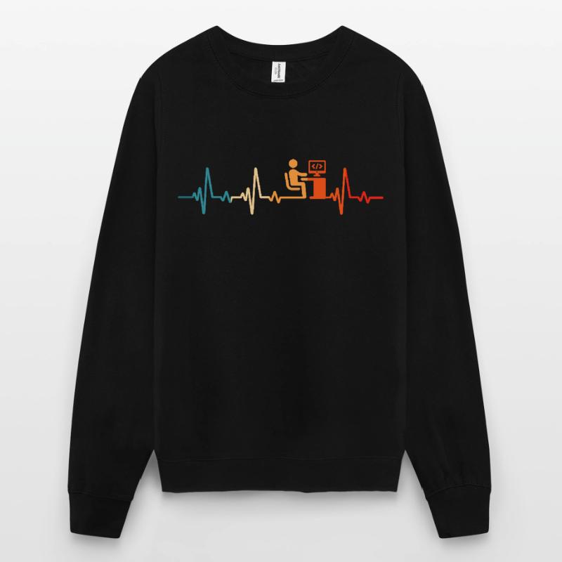 Programmierer Retro Herzschlag Informatiker code Unisex Pullover