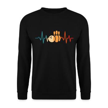 Bowling Heartbeat Bowler - Unisex Sweatshirt - black - Front - Alina (178cm) & Michal (187cm)