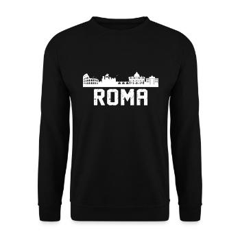 roma Skyline - Unisex Pullover - Schwarz - Vorne - Alina (178cm) & Michal (187cm)