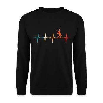 Tennis Heartbeat Tennis Players Playing Tennis - Unisex Sweatshirt - black - Front - Alina (178cm) & Michal (187cm)