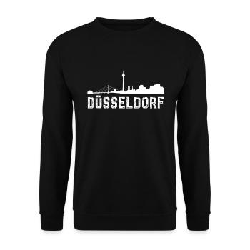 Dusseldorf Skyline - Unisex Sweatshirt - black - Front - Alina (178cm) & Michal (187cm)