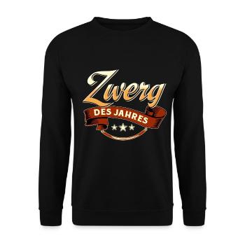 Gamer-Zwerg des Jahres RAHMENLOS Geschenk - Unisex Pullover - Schwarz - Vorne - Alina (178cm) & Michal (187cm)