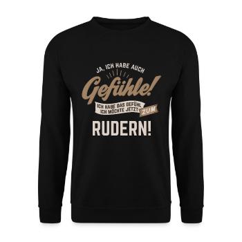 Gefuehle - ich moechte Sport - Rudern! - RAHMENLOS - Unisex Pullover - Schwarz - Vorne - Alina (178cm) & Michal (187cm)