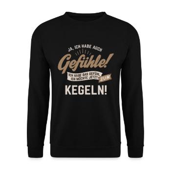 Gefuehle - ich moechte Sport - Kegeln! - RAHMENLOS - Unisex Pullover - Schwarz - Vorne - Alina (178cm) & Michal (187cm)