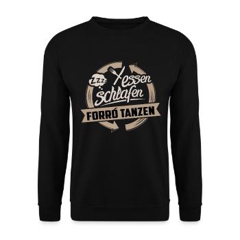 Essen - Schlafen - Forró tanzen sepia - RAHMENLOS - Unisex Pullover - Schwarz - Vorne - Alina (178cm) & Michal (187cm)