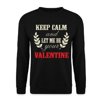 Valentinstag Geschenk - Valentine Calm - RAHMENLO - Unisex Pullover - Schwarz - Vorne - Alina (178cm) & Michal (187cm)