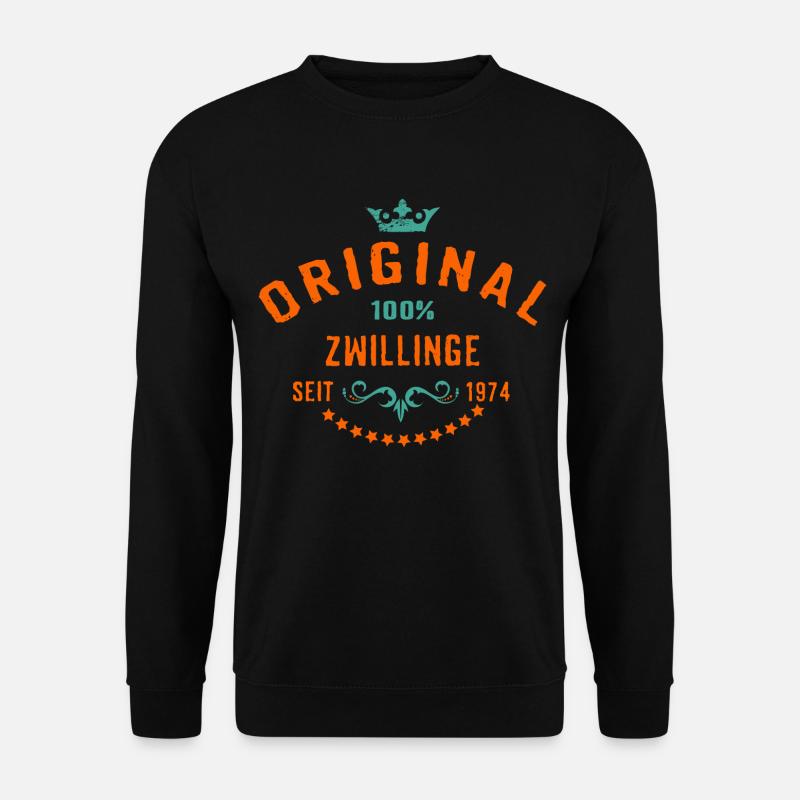 100 Prozent Sternzeichen Zwillinge Jahrgang 1974 - - Unisex Pullover - Schwarz
