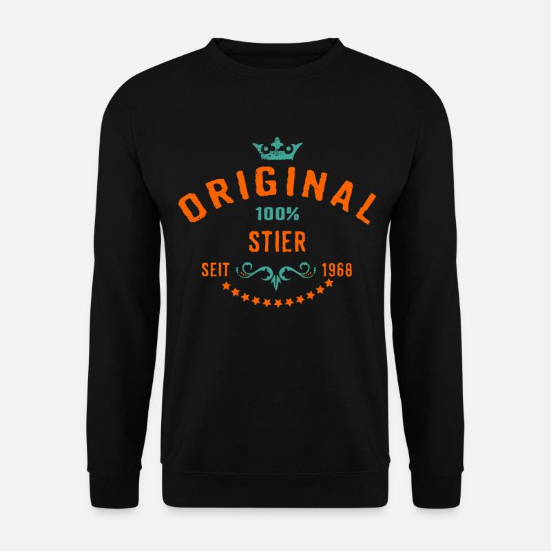 100 Prozent Sternzeichen Stier Jahrgang 1968 - - Unisex Pullover - Schwarz
