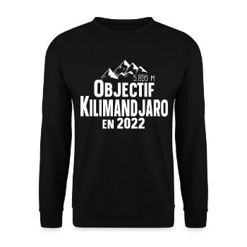 Kilimandjaro 2022 Montagne Tanzanie Afrique - Sweat-shirt Unisexe - noir - Devant - Alina (178cm) & Michal (187cm)