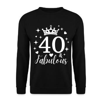 Fabelhafte 40. 40. Geburtstag - Unisex Pullover - Schwarz - Vorne - Alina (178cm) & Michal (187cm)