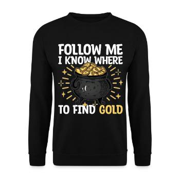 Prospecteur d’or Gold Panner Cadeau - Sweat-shirt Unisexe - noir - Devant - Alina (178cm) & Michal (187cm)