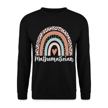 Mathematician Rainbow Leopard Funny Mathematician - Unisex Sweatshirt - black - Front - Alina (178cm) & Michal (187cm)
