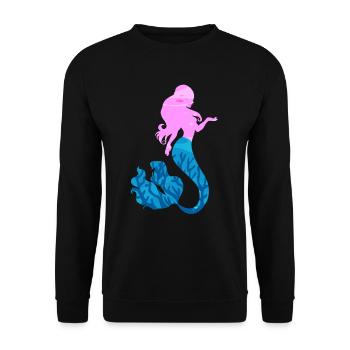 Meerjungfrau Seejungfrau Nixe Märchen - Unisex Pullover - Schwarz - Vorne - Alina (178cm) & Michal (187cm)