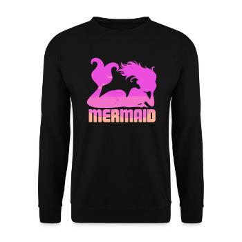 Meerjungfrau Seejungfrau Nixe Märchen - Unisex Pullover - Schwarz - Vorne - Alina (178cm) & Michal (187cm)