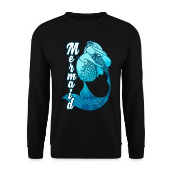 Meerjungfrau Seejungfrau Nixe Märchen - Unisex Pullover - Schwarz - Vorne - Alina (178cm) & Michal (187cm)