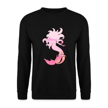 Meerjungfrau Seejungfrau Nixe Märchen - Unisex Pullover - Schwarz - Vorne - Alina (178cm) & Michal (187cm)